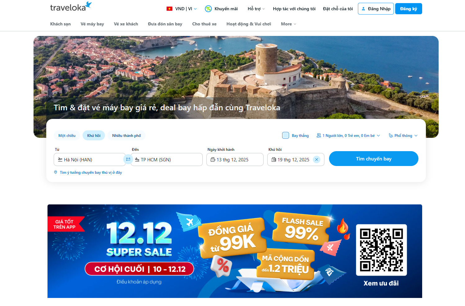 Traveloka là nền tảng tốt để check giá vé máy bay Vietjet nội địa